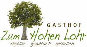Logo des Gasthofs "Zum Hohen Lohr" in Battenhausen im Naturpark Kellerwald-Edersee in der nordhessischen Grimmheimat