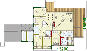 Blockhaus bauen: EG-Grundriss - Wohnblockhaus vom Feinsten bis vier Personen - Holzhaus bauen - Energiesparhaus - Einfamilienhaus, Wohnhaus, Traumhaus, Gesundes Wohnen - Ökologische Bauplanung - Niedrigenergiehaus - Wolfsburg - Niedersachsen -Lüneburg