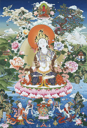 Infinite Love(White Tara) painted by Phuntsho Wangdi