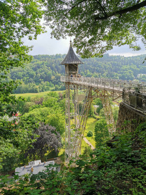 Personenaufzug, historischer Personenaufzug, Aufzug, tenisches Denkmal, stählerne Aufzug, interessantes Baudenkmal, Aussicht Elbtal