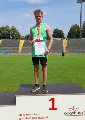 Triple über 800m: Tizian Weber erzielte in 2:16,46min persönlichen Bestleistung, Vereinsrekord der U16 und den Schwäbischen Meistertitel