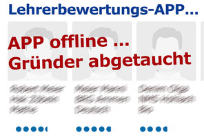 Lehrerbewertungs-APP nach 70.000 gesammelten Datensätzen offline Bild: spagra