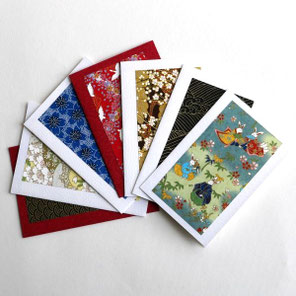Cartes de voeux avec des papiers japonais