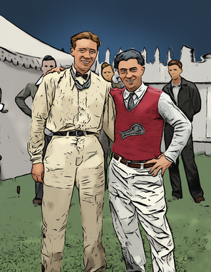 Kelly Petillo, a la derecha, y Jimmy Dunham tras vencer en las 500 Millas de Indianápolis de 1935