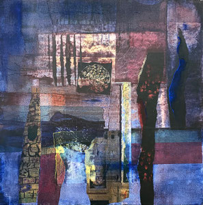 THE GLOW, Collage, Cardboard, Acrylic, Pigment, Pastell