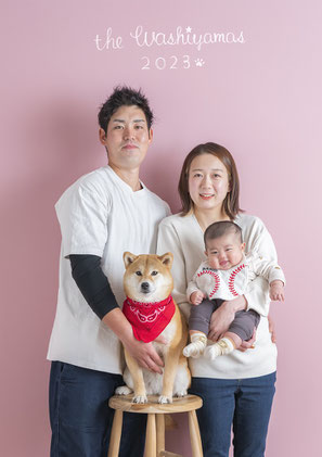 札幌市の写真館で家族で100日記念撮影