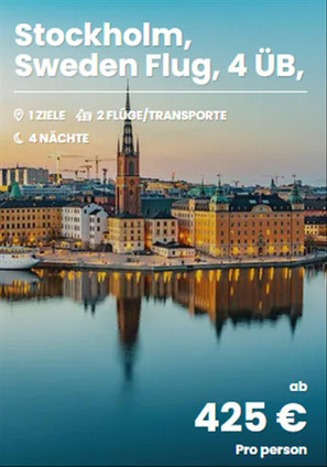 Stockhom 5 Tage inkl. Flug  ab 425.- EUR...