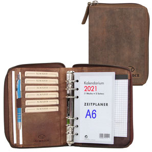 Almadih Ledermappe A4 A5 Organizer Systemplaner Terminplaner