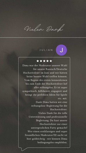 Google Bewertung über DJ Dimi Doran als Hochzeits-DJ in Osnabrück – zuverlässig, modern und mitreißend