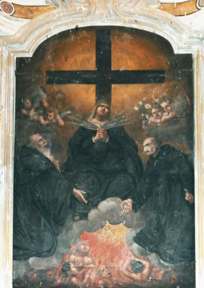Ortiporio - Vierge des 7 douleurs - Augustin, Filippo Benizzi fondateur des Servites de Marie et les Ames du Purgatoire - Marc'Antonio De Santis