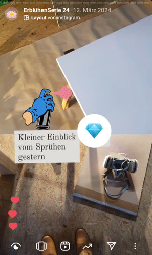 Story Einblick Hinter den Kulissen einer Künstlerin Malerin Linda Frenzel, spirituelle Bilder