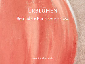 Erblühen, Spirituelle Malerin, Energiebilder kaufen, Seerose Lotusblüte erwachen wachsen symbolisch, rötlich, rottöne kupferfarbe, kupfer glanz, Spirituelle bilder kaufen