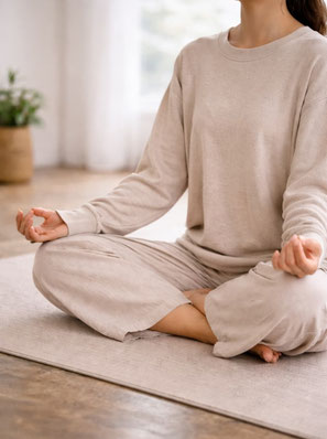 Une personne assise dans la posture de méditation