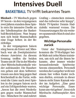 Artikel im Miesbacher Merkur am 26. Oktober 2024 - Zum Vergrößern klicken