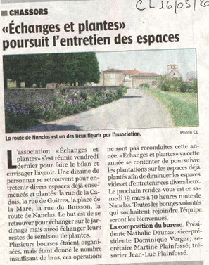 Article Charente Libre du 16/05/2016