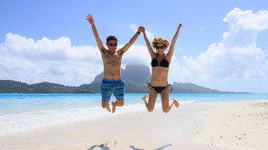  With the view of Mt. Otemanu, we offer unforgettable day on motu (islet)  with white sand beach of Bora Bora. 