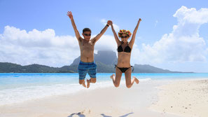  With the view of Mt. Otemanu, we offer unforgettable day on motu (islet)  with white sand beach of Bora Bora. 