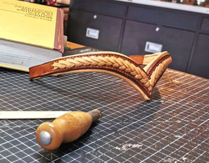 FRONTAL TRESSE WESTERN MEDIEVAL CUIR CHEVAL