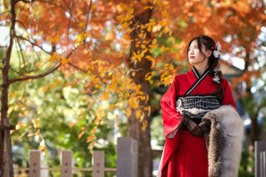 各務原のフォトスタジオひでんち 岐阜 関 山県へ出張撮影可能 紅葉背景でおしゃれにインスタ映え