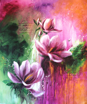 Blüten - Acrylgemälde - Kunst - abstrakt-realistisch