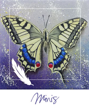 Minis - Öl-Gemälde - Schmetterling - Schwalbenschwanz
