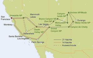 Mietwagenreise von San Francisco durch die Nationalparks im Südwesten der USA