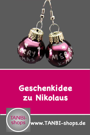 Geschenkidee Weihnachten, Wichtelgeschenk, Nikolausgeschenk, Adventskalenderfüllung, Füllung Adventskalender, Ohrringe Weihnachtskugeln, Accessoires Weihnachtskugeln, Accessoires Weihnachtsfeier, merry x-mas, Geschenkidee Weihnachten, Geschenkidee 