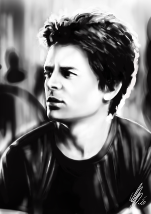 Michael J. Fox "Marty McFly - Calvin Klein", digital art, procreate, stil: airbrush, 2020