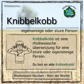 Eine rheinhessische Übersetzung für eine sture oder eigensinnige Person ist Knibbelkobb