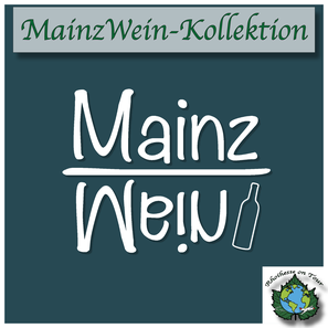 MainzWein-Kollektion von Rhoihesse on Tour – Kreatives Mainz-Design mit umgedrehtem Schriftzug und Weinflaschen-Symbol. Ideal für Weinliebhaber und Fans der Stadt Mainz.
