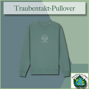 Traubentakt Pullover mit Weinmotiv aus Rheinhessen – nachhaltiger Pullover für Weinliebhaber und Heimatverbundene