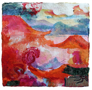 Tagebild Mongolei, Mischtechnik, 15 x 15, 9/16