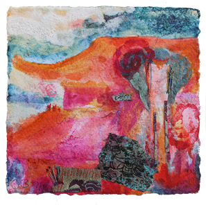 Tagebild Mongolei, Mischtechnik, 15 x 15, 9/16