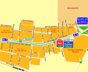 Mapa ruta de Quart de Poblet, Comunidad Valenciana (España).