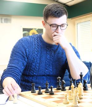 Sebastian Zielinski gewann überraschend seine Partie in der 2. Runde (Foto: A. Obdenbusch)