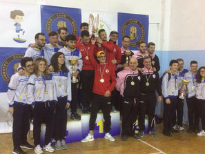 Il podio della Coppa Sicilia 2018: Barcellona, Bagheria, Palermo.