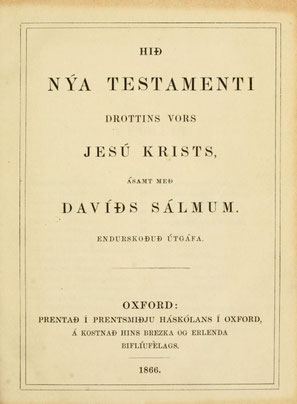 Icelandic NT Oxford 1866