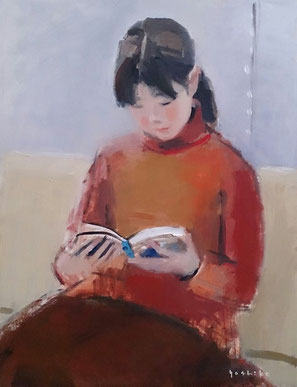 読書 P10 油彩