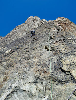 Mont Collon, SE-Sporn, Südostsporn, Eperon sudest, Arolla, Refuge des Bouquetins