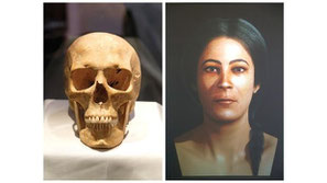 Eine virtuelle 3D-Rekonstruktion des Gesichtes einer Frau basierend auf einem der prähistorischen Schädel der im Xagħra Steinkreis gefunden wurde. Photos: Darrin Zammit Lupi ...Frauen machen Geschichte