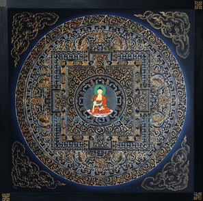 "Modeling Shakyamuni Buddha Mandala" painted by Phuntsho Wangdi