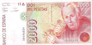 BILLETE ESPAÑA - PICK - P162a.2 - 2.000 PESETAS (CELESTINO MUTIS) 1.992 - SERIE X (SC/UNC) PLANCHA - 27€.