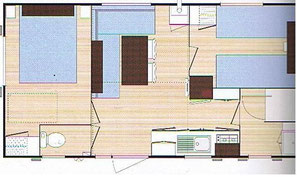 plan mobile home LAMPARO 23m2