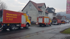 Umweltzug der Feuerwehr WIZ am 04.03.2021 an der Werra in Wendershausen im Einsatz