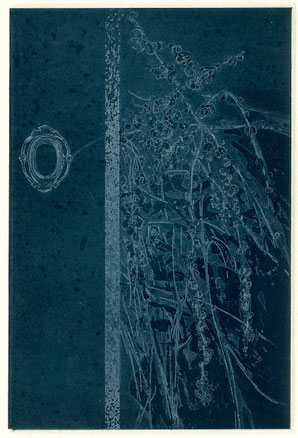 「夜花」 （Night Blossoms）楮紙に銅版画 ／雁皮刷り /180×120mm /ed.50/¥33,000 （税込み）