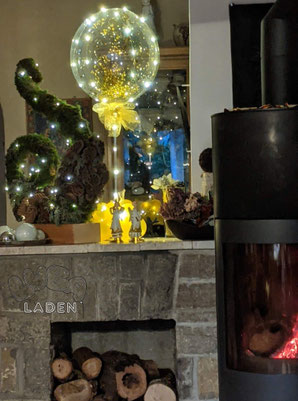 led ballons am Kamin