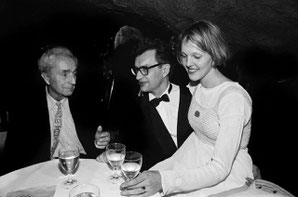 Michelangelo Antonioni, Wim Wenders und Donata Wenders beim Europäischen Filmpreis, 1992