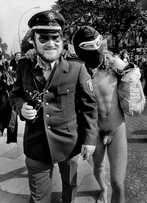 Demonstration gegen das Vermummungsverbot in der Yorckstraße, 1981