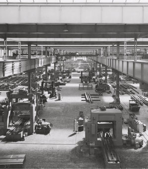 Historische Fotografie der Werkhalle