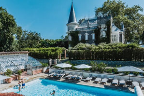 Heated swimming pool at Château Belle Époque